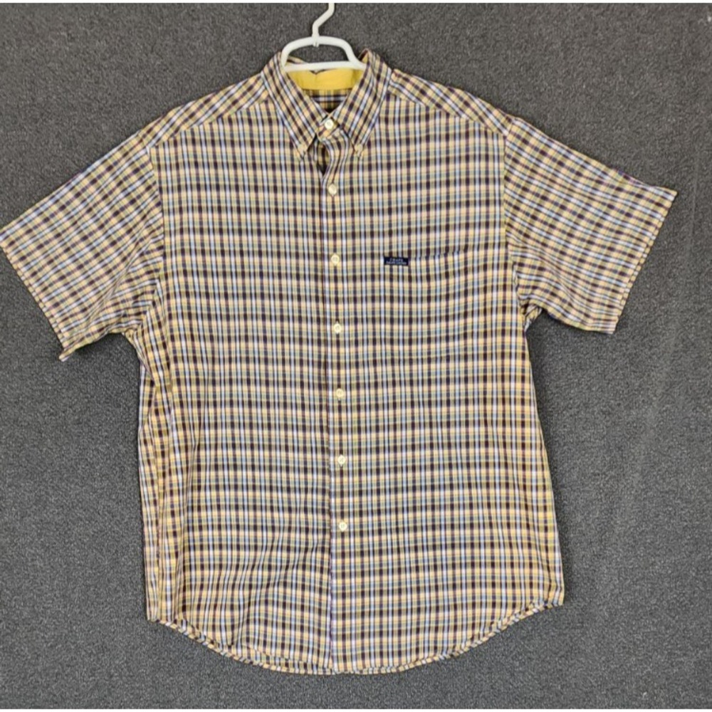 CHAPS Ralph Lauren Men's Plaid Button Down Shirt Size L Short Sleeve Casual